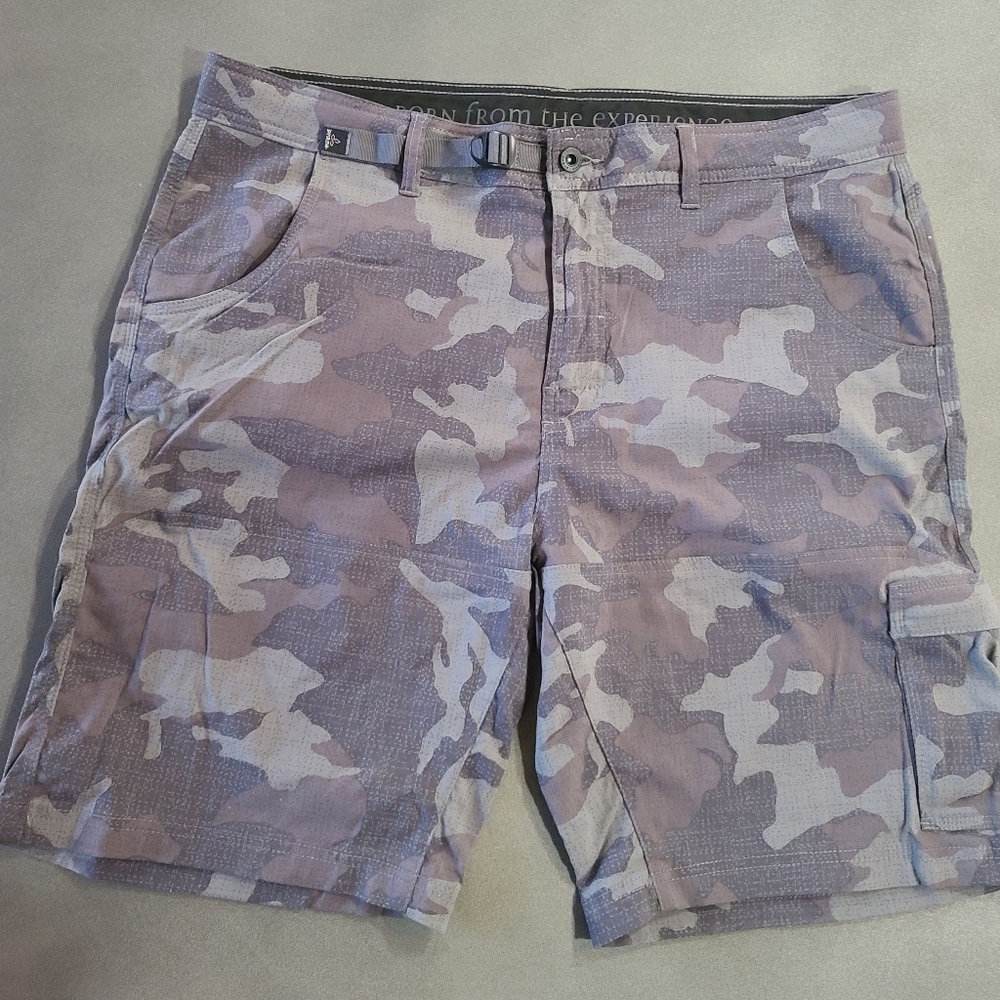 Prana nylon gray camo shorts - 38 X 10